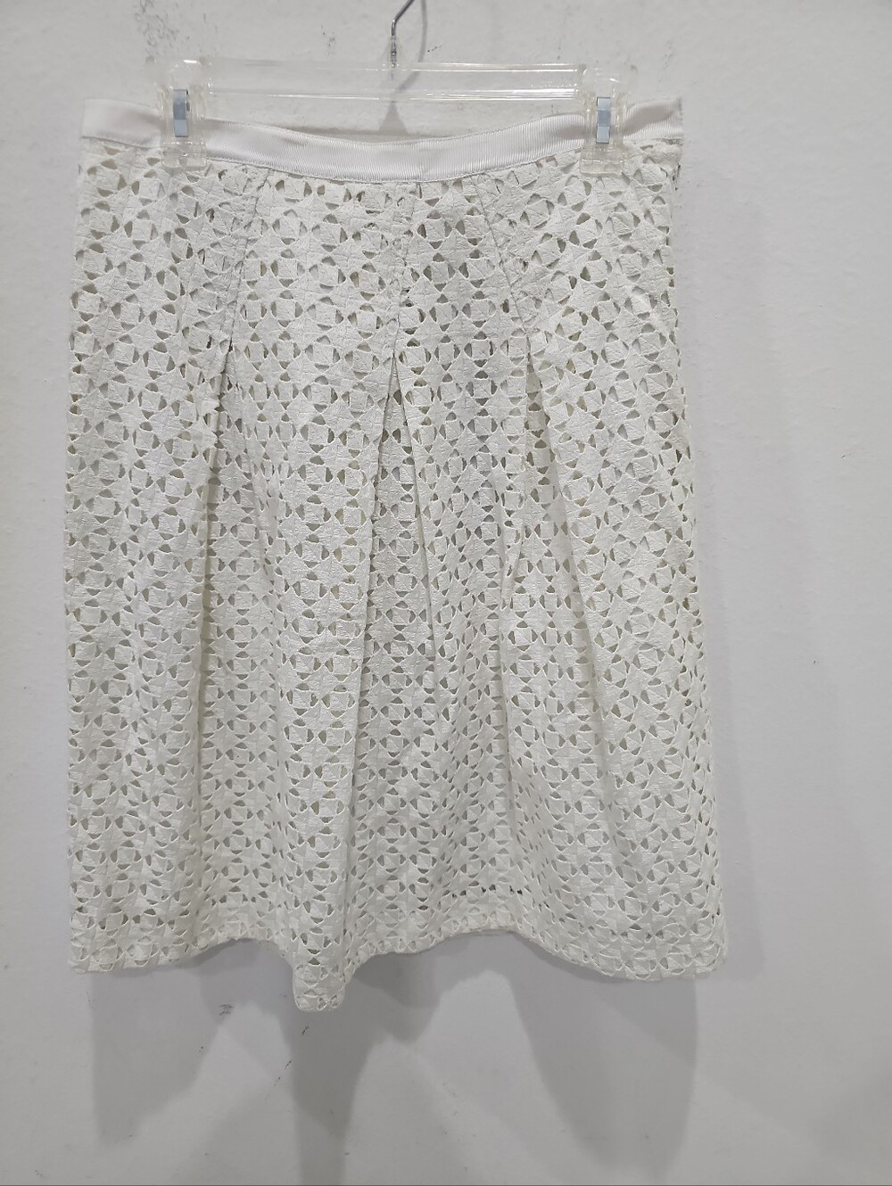 Tory Burch Floral Embroidered Lace Skirt Size 8 Ivory - Picture 6 of 7